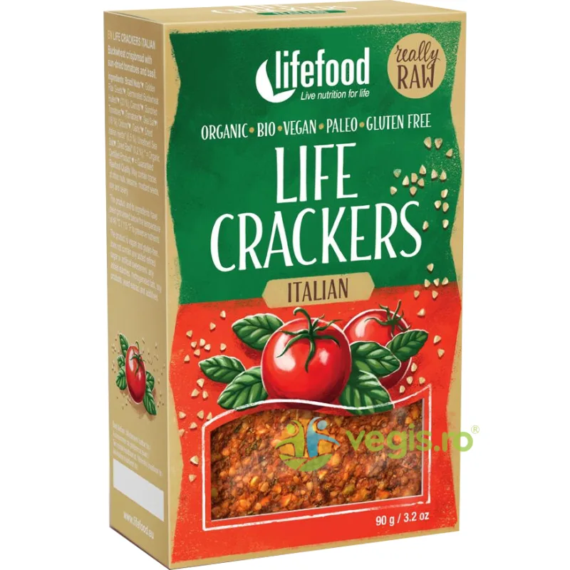 Crackers Italieni Raw fara Gluten Ecologici/Bio 90g LIFEFOOD — preț și oferte