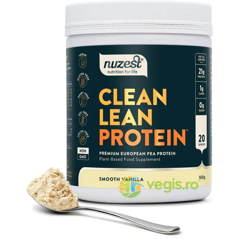 Proteina Vegetala Clean Lean Protein - Smooth Vanilla 500g NUZEST — preț și oferte