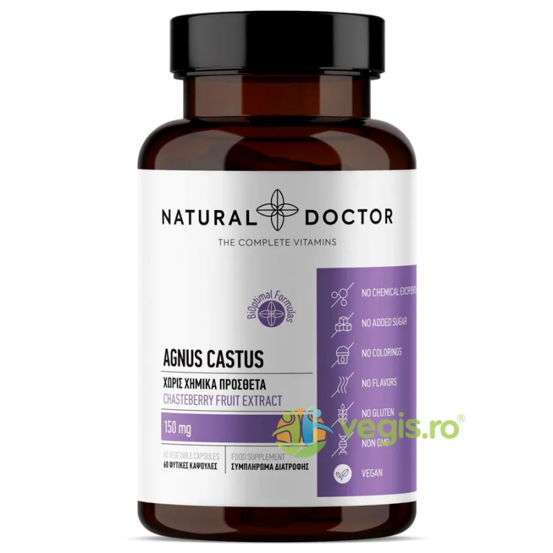 Agnus Castus - Ameliorarea Simptomelor Sindromului Premenstrual si Menopauzei 60cps NATURAL&nbsp;DOCTOR — preț și oferte