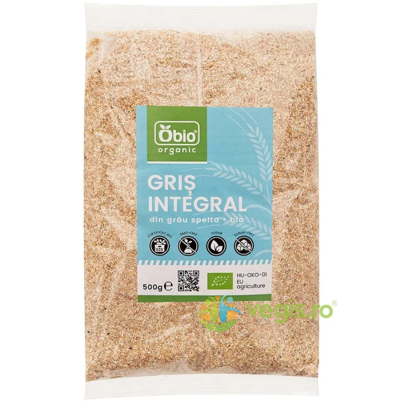 Gris Integral din Grau Spelta fara Zahar Ecologic/Bio 500g OBio — preț și oferte