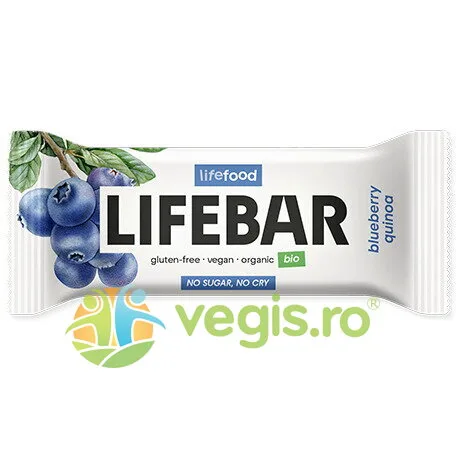 Baton Raw cu Afine si Quinoa Ecologic/Bio 40g LIFEBAR — preț și oferte