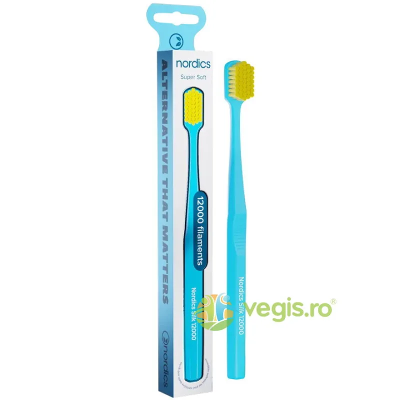 Periuta de Dinti Premium, pentru Adulti 12000 Filamente, Super Soft, Albastru NORDICS — preț și oferte