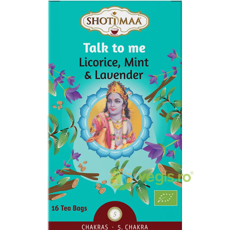 Ceai cu Lemn Dulce, Menta si Lavanda Talk to Me Chakras Ecologic/Bio 16dz Shotimaa — preț și oferte