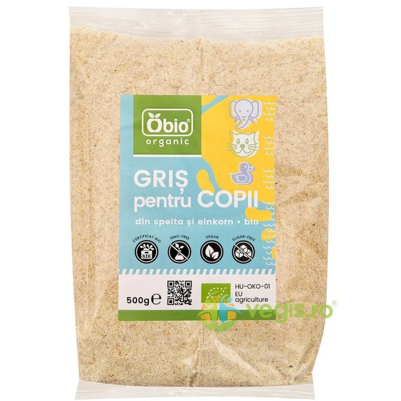 Gris pentru Copii fara Zahar Ecologic/Bio 500g OBio — preț și oferte