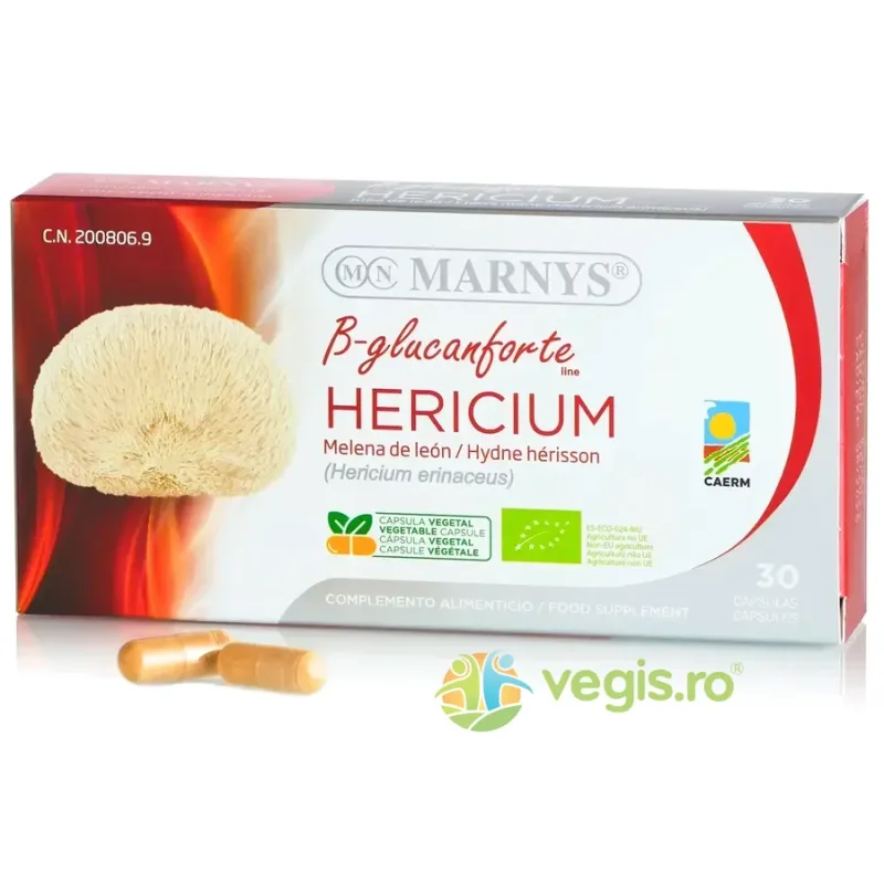Hericium (Coama Leului) - Sistem Nervos, Imunitate, Digestie 30cps MARNYS — preț și oferte