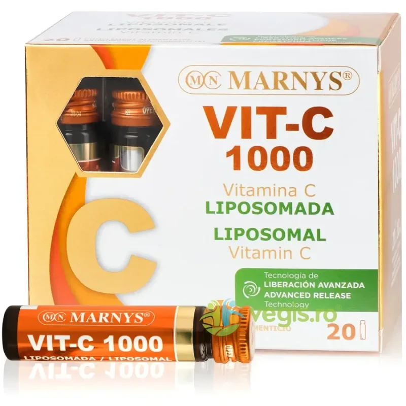Vitamina C Lipozomala 1000mg cu Absorbtie Maxima 20 fiole MARNYS — preț și oferte