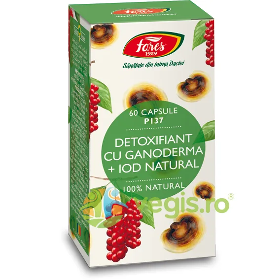 Detoxifiant Ganoderma + Iod Natural (P137) 60cps FARES — preț și oferte