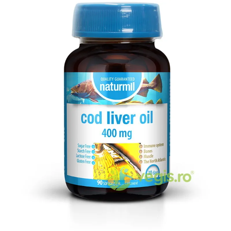 Cod Liver Oil 400mg 90cps Naturmil — preț și oferte
