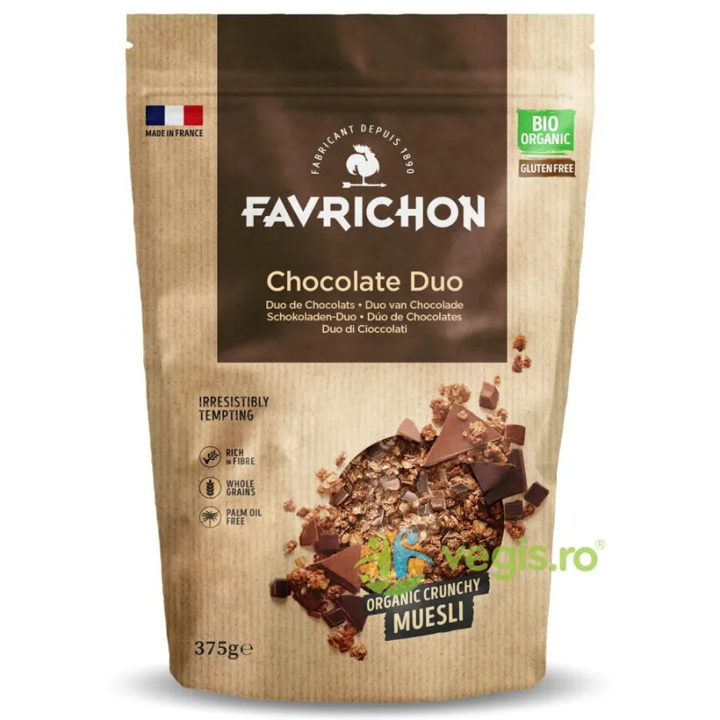 Musli Crocant cu 2 Tipuri de Ciocolata Ecologic/Bio 375g FAVRICHON — preț și oferte