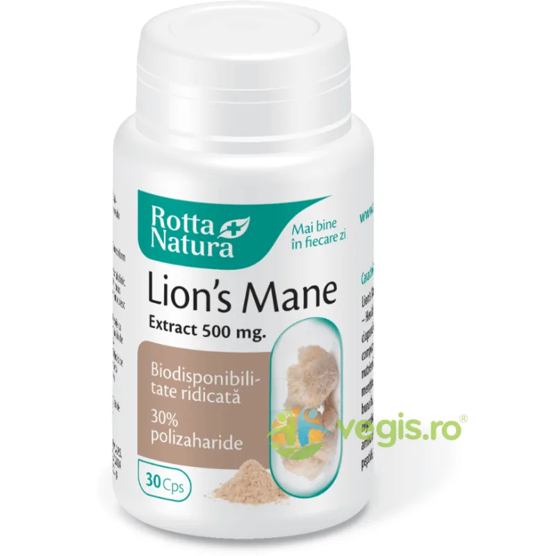Lion's Mane Extract 500mg 30cps ROTTA NATURA — preț și oferte