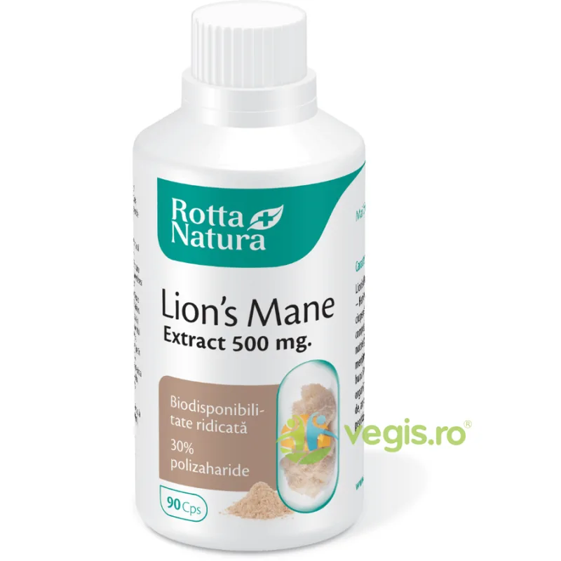 Lion's Mane Extract 500mg 90cps ROTTA NATURA — preț și oferte