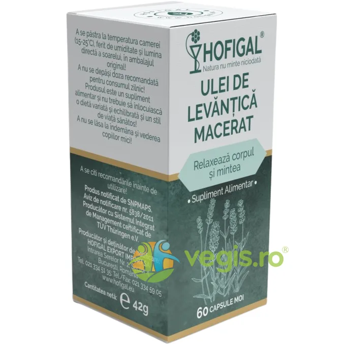 Ulei de Levantica Macerat 60cps HOFIGAL — preț și oferte