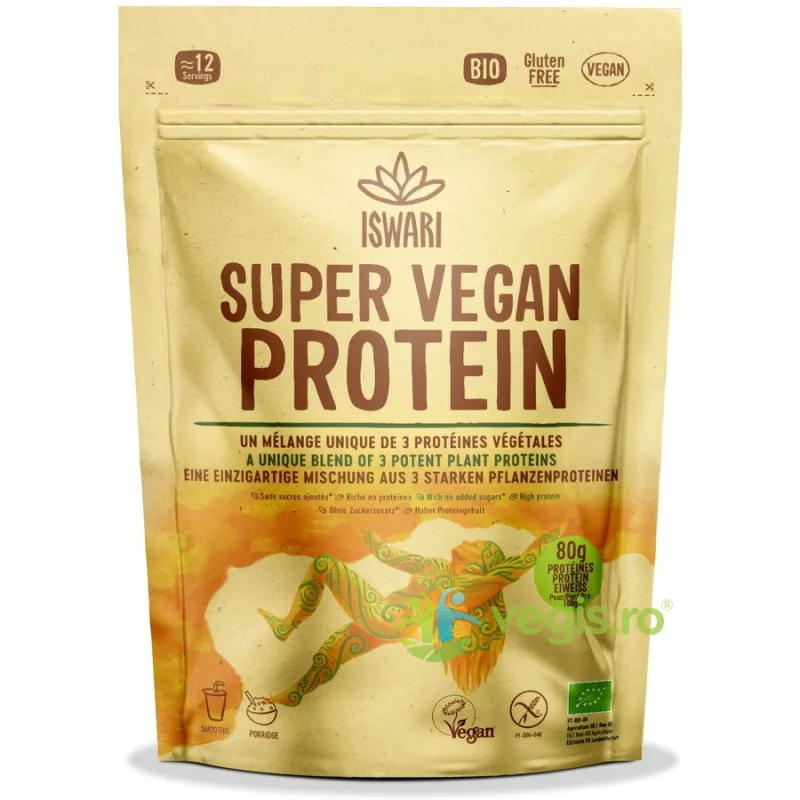 Pulbere Proteica Super Vegan 75.5% Proteina Ecologica/Bio 250g ISWARI — preț și oferte
