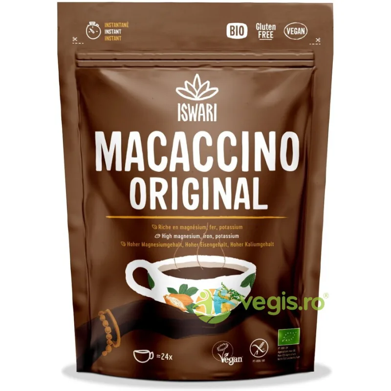 Bautura Instant Energizanta Macaccino Original Reishi fara Gluten Ecologica/Bio 250g ISWARI — preț și oferte