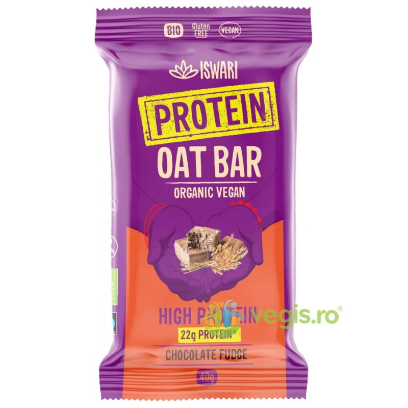Baton Proteic din Ovaz si Bucati de Ciocolata Neagra fara Gluten Ecologic/Bio 40g ISWARI — preț și oferte