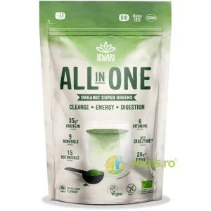 Pulbere Proteica Verde cu 6 Vitamine si 9 Minerale All in One fara Gluten Ecologica/Bio 200g