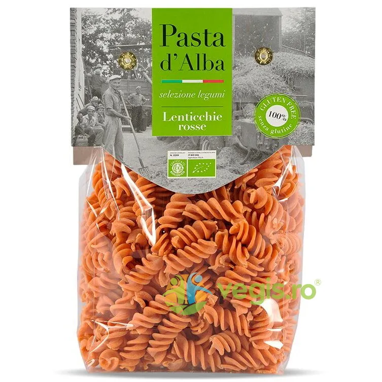 Paste Fusilli din Linte Rosie fara Gluten Ecologice/Bio 250g PASTA D'ALBA — preț și oferte