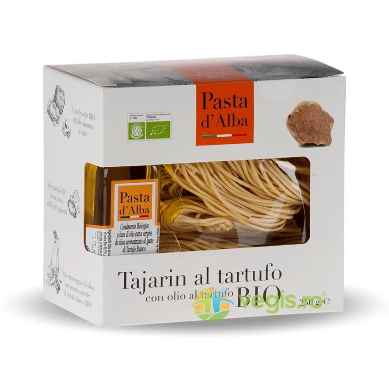 Paste Tajarin cu Oua, Trufe si Ulei de Masline cu Aroma Naturala de Trufe Albe Ecologice/Bio 250g PASTA D'ALBA — preț și oferte