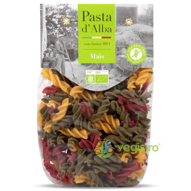 Paste Tricolore Fusilli din Porumb, Spanac si Sfecla Rosie Ecologice/Bio 250g PASTA D'ALBA — preț și oferte