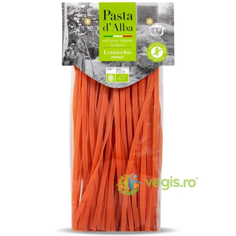 Paste Tagliatelle din Linte Rosie fara Gluten Ecologice/Bio 250g PASTA D'ALBA — preț și oferte