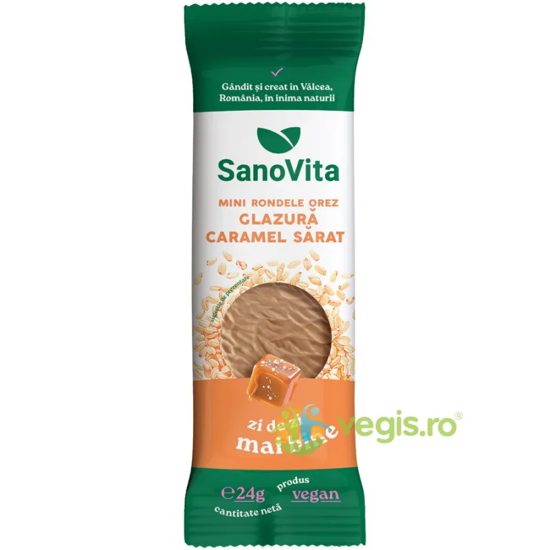 Mini Rondele din Orez cu Glazura de Caramel Sarat 24g SANOVITA — preț și oferte