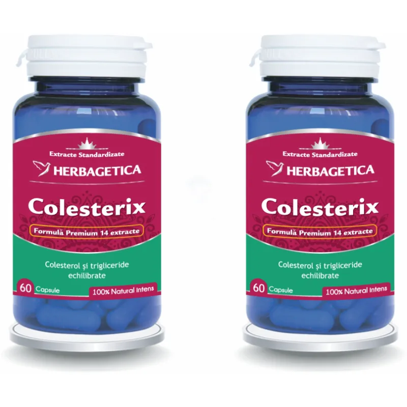 Pachet Colesterix 60cps+60cps (50%reducere la al doilea produs) HERBAGETICA — preț și oferte