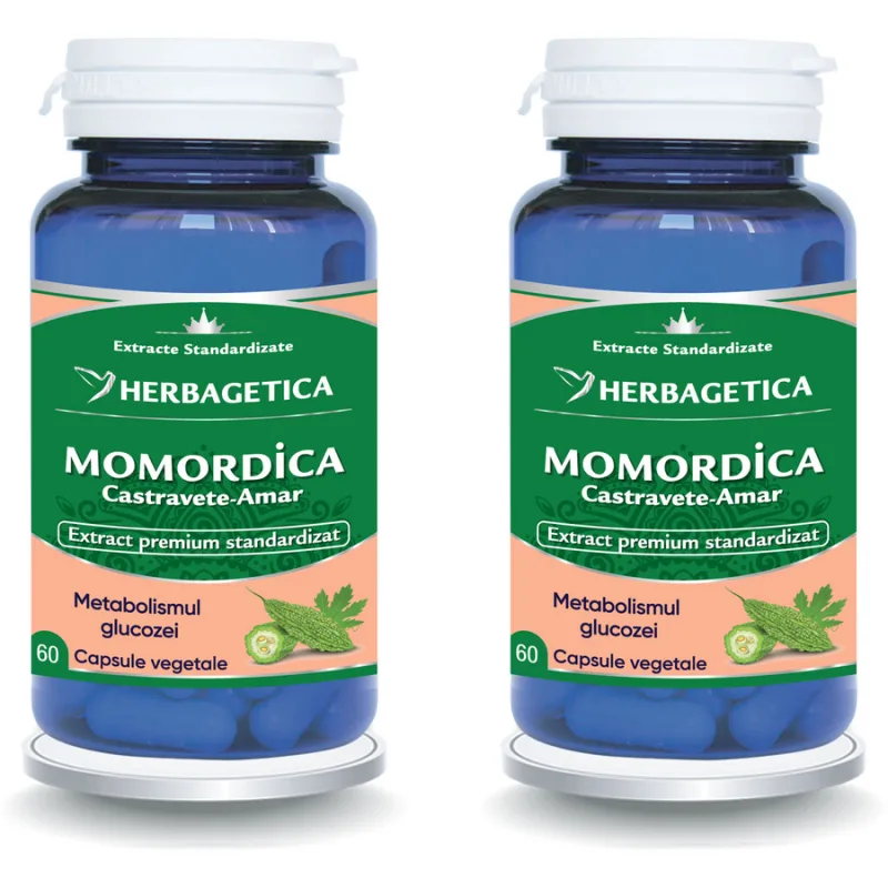 Pachet Momordica (Castravete Amar) 60cps+60cps (50% reducere la al doilea produs) HERBAGETICA — preț și oferte