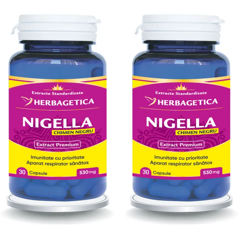 Pachet Nigella (Chimen Negru) 30cps+30cps (50% reducere la al doilea produs) HERBAGETICA — preț și oferte