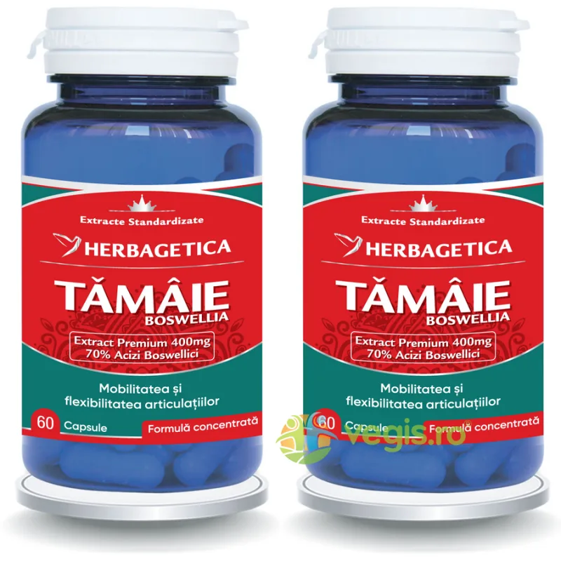 Pachet Tamaie (Boswellia Serrata) 60cps+60cps (50% reducere la al doilea produs) HERBAGETICA — preț și oferte