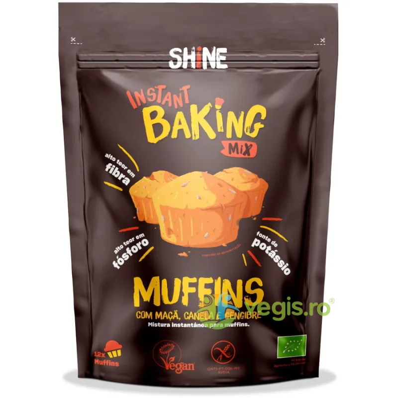 Amestec Instant pentru Muffins cu Mere, Scortisoara si Ghimbir fara Gluten Ecologic/Bio 350g SHINE — preț și oferte