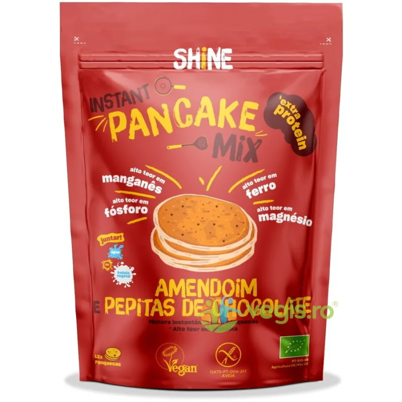 Amestec pentru Clatite cu Arahide si Bucati de Ciocolata fara Gluten Ecologic/Bio 300g SHINE — preț și oferte