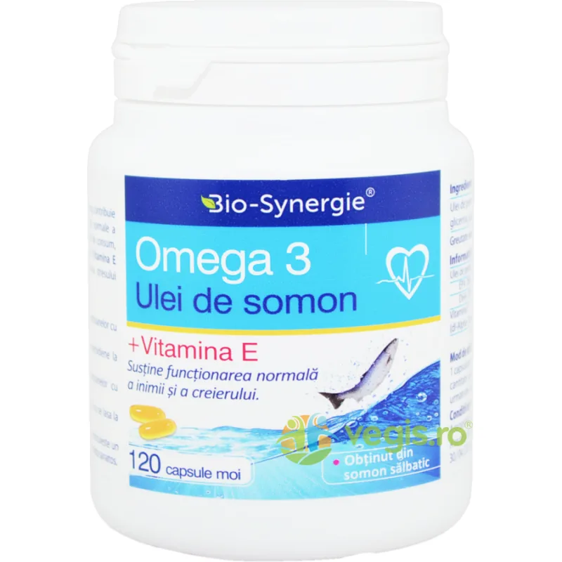 Omega 3 Ulei de Somon + Vitamina E 120cps moi BIO-SYNERGIE ACTIV — preț și oferte