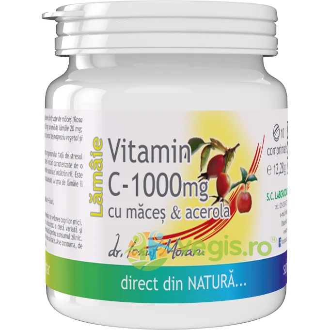 Vitamina C 1000mg cu Macese si Acerola (Aroma de Lamaie) 10cpr MEDICA — preț și oferte