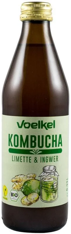 Bautura Kombucha cu limete si ghimbir, eco-bio, 330ml - Voelkel — preț și oferte