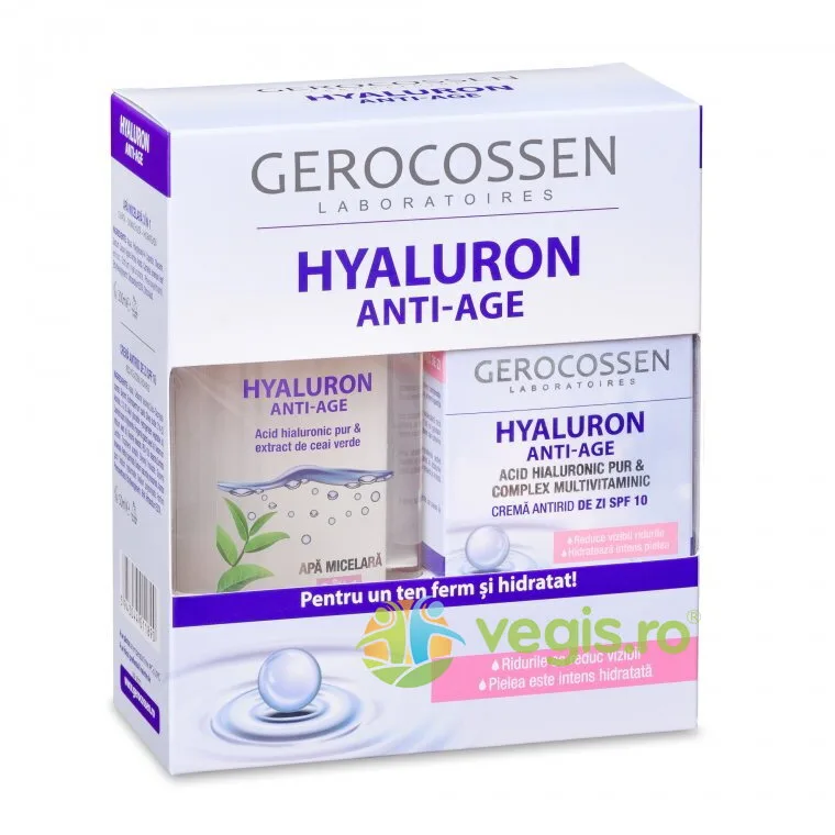 Crema Antirid de Zi SPF10 Hyaluron 50ml + Apa Micelara Hyaluron 300ml — preț și oferte