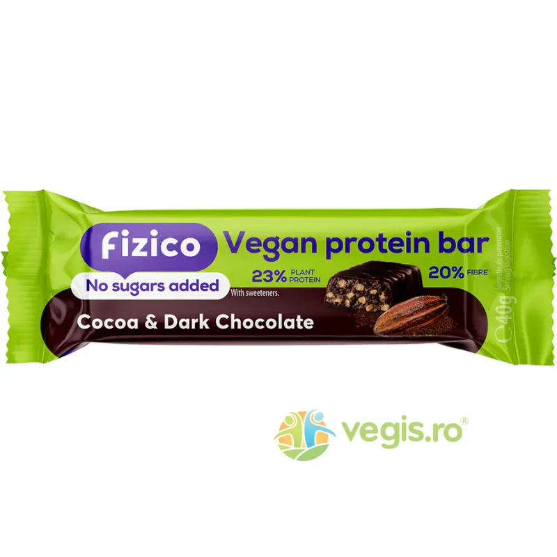 Baton Proteic Vegan cu Cacao si Ciocolata fara Zahar Adaugat Fizico the Right 40g SLY&nbsp;NUTRITIA — preț și oferte