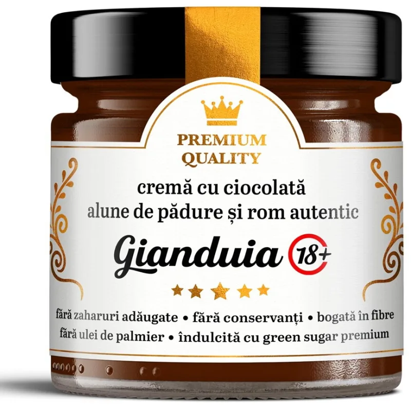 Gianduia 18+ Crema cu Ciocolata, Alune de Padure si Rom Autentic Secretele Ramonei 250g REMEDIA — preț și oferte