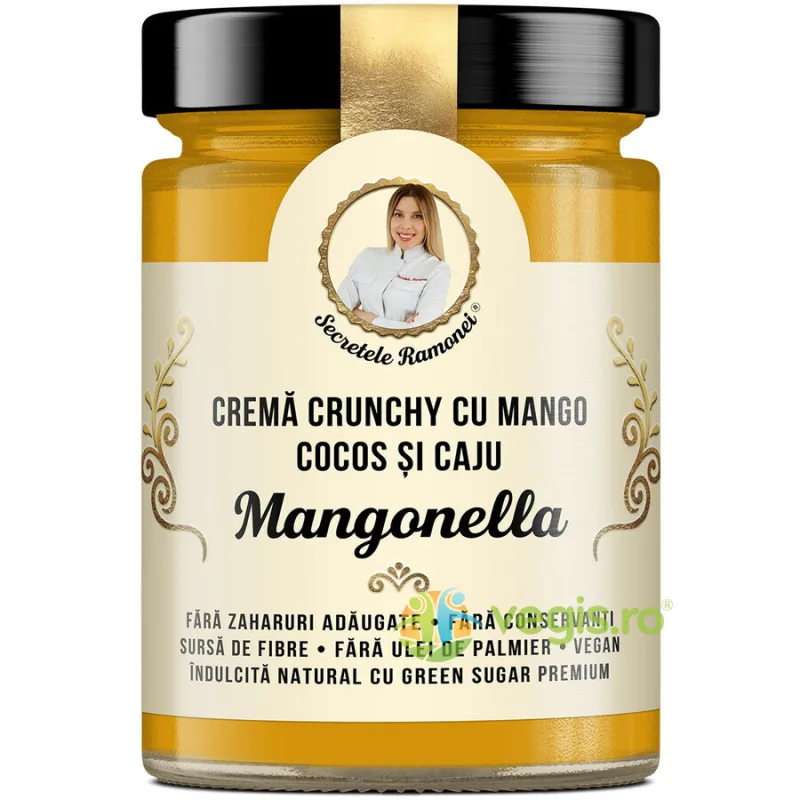 Mangonella Crema Crunchy cu Mango, Cocos si Caju  Secretele Ramonei 350g REMEDIA — preț și oferte