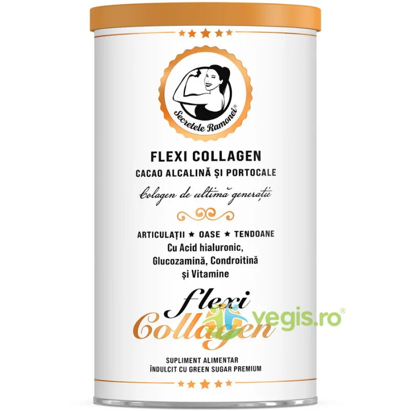 Flexi Collagen Bautura cu Colagen de Ultima Generatie cu Cacao Alcalina si Portocale Secretele Ramonei 400g REMEDIA — preț și oferte