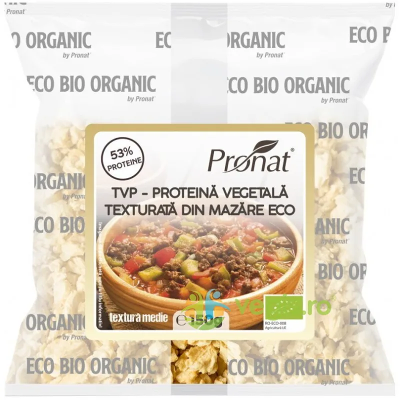 Proteina Vegetala Texturata din Mazare (TVP) Textura Medie Ecologica/Bio 150g PRONAT — preț și oferte