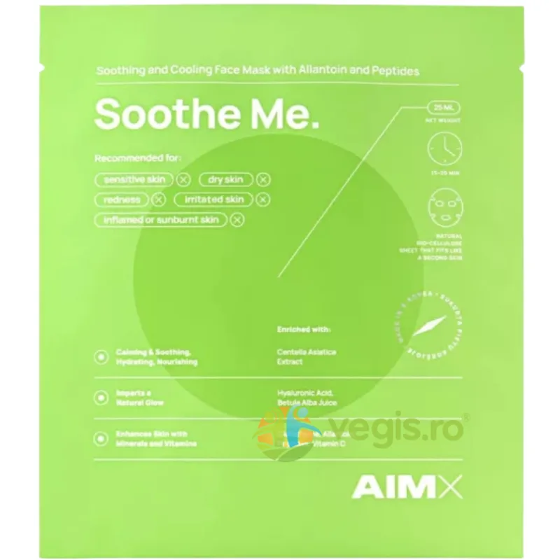 Masca cu Peptide, Glutation si Acid Hialuronic Soothe Me 25ml AIMX — preț și oferte