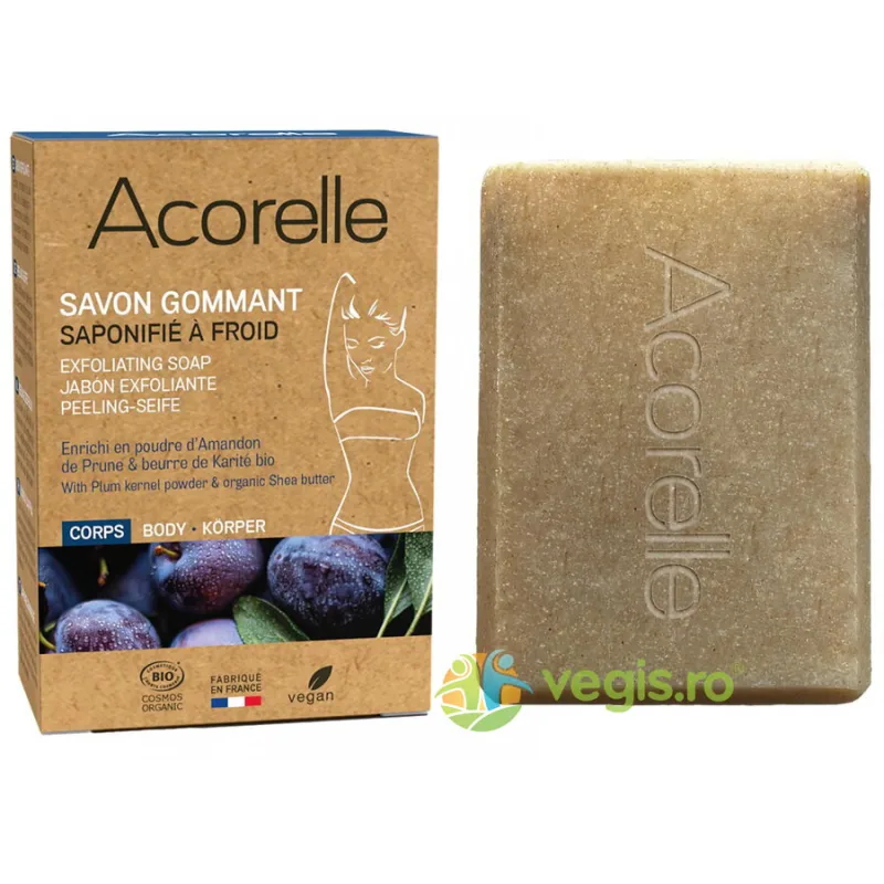 Sapun Exfoliant cu Pudra din Samburi de Prune si Unt de Shea Bio 100g ACORELLE — preț și oferte