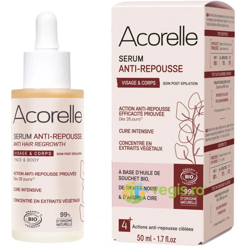 Ser Impotriva Cresterii Firelor de Par pentru Fata si Corp cu Extract de Trufa Neagra Bio 50ml ACORELLE — preț și oferte