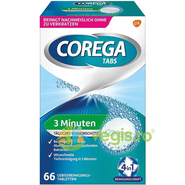 Tablete Efervescente pentru Curatarea Protezei 66buc COREGA — preț și oferte