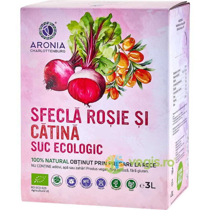 Suc de Sfecla Rosie si Catina 100% Natural Ecologic/Bio 3L ARONIA CHARLOTTENBURG — preț și oferte