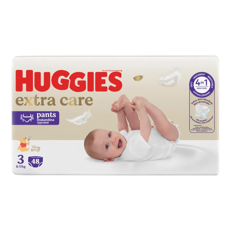Scutece Extra Care Pants, Nr.3, 6-11kg, 48 bucati, Huggies — preț și oferte
