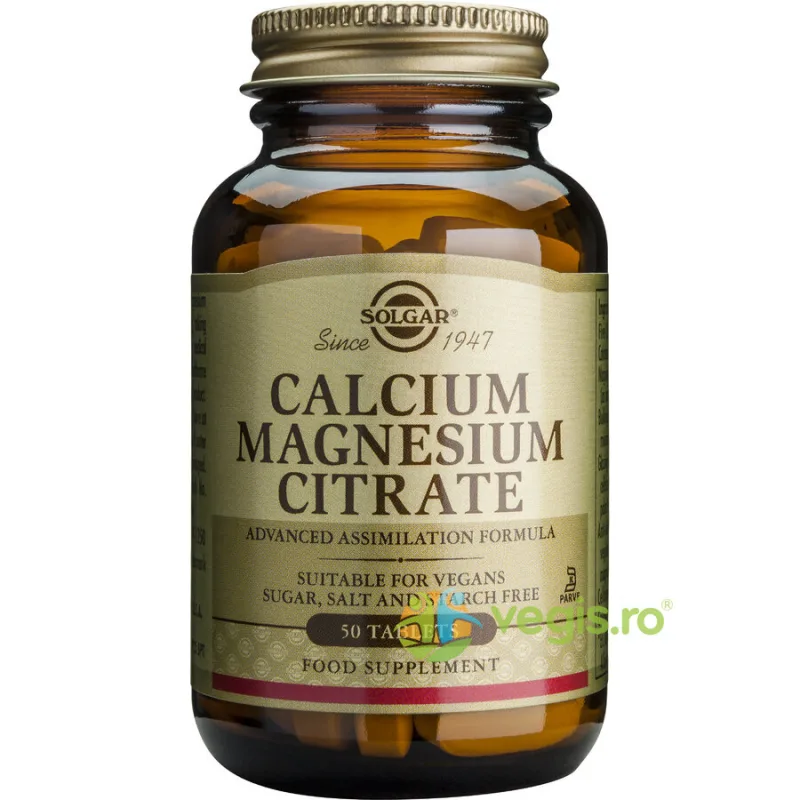 Calcium Magnesium Citrate 50tb SOLGAR — preț și oferte