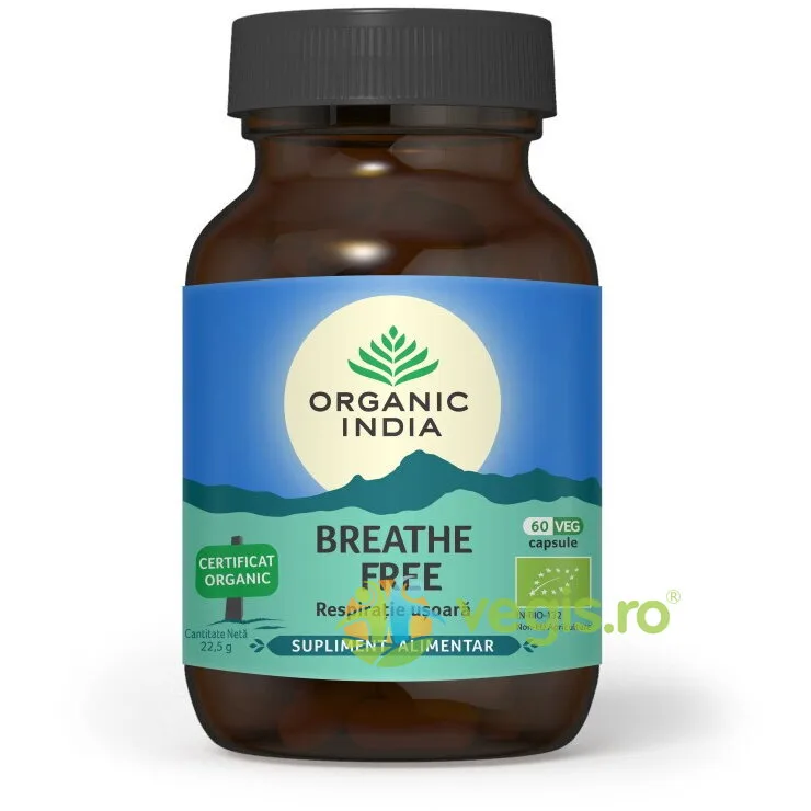 Breathe Free (Respiratie Usoara) Ecologic/Bio 60cps vegetale ORGANIC INDIA — preț și oferte