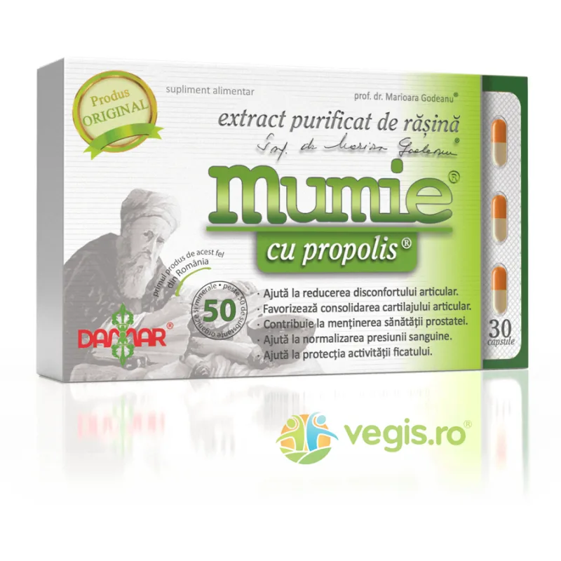 Extract Purificat de Rasina cu Propolis Mumie 30cps DAMAR — preț și oferte