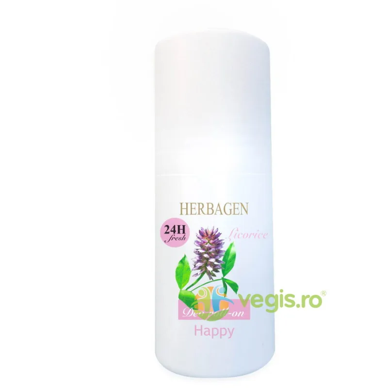 Deodorant Roll-On cu Extract de Licorice (Lemn Dulce) Happy 50ml Herbagen — preț și oferte